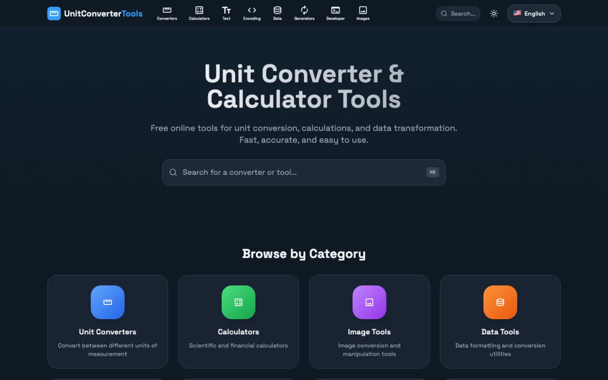 UnitConverterTools portal screenshot